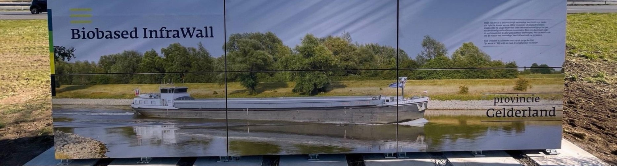 3 april 2025 werd de eerste versie van de InfraWall geopend langs de A348. Gedeputeerde Ruitenberg van de Provincie Gelderland en Mark Hofman van de Verschilmakerij en Sjoerd Timmermans van de Academie Engineering en Automotive openden hem samen. Studenten ging na afloop ook nog in gesprek met de Gedeputeerde.