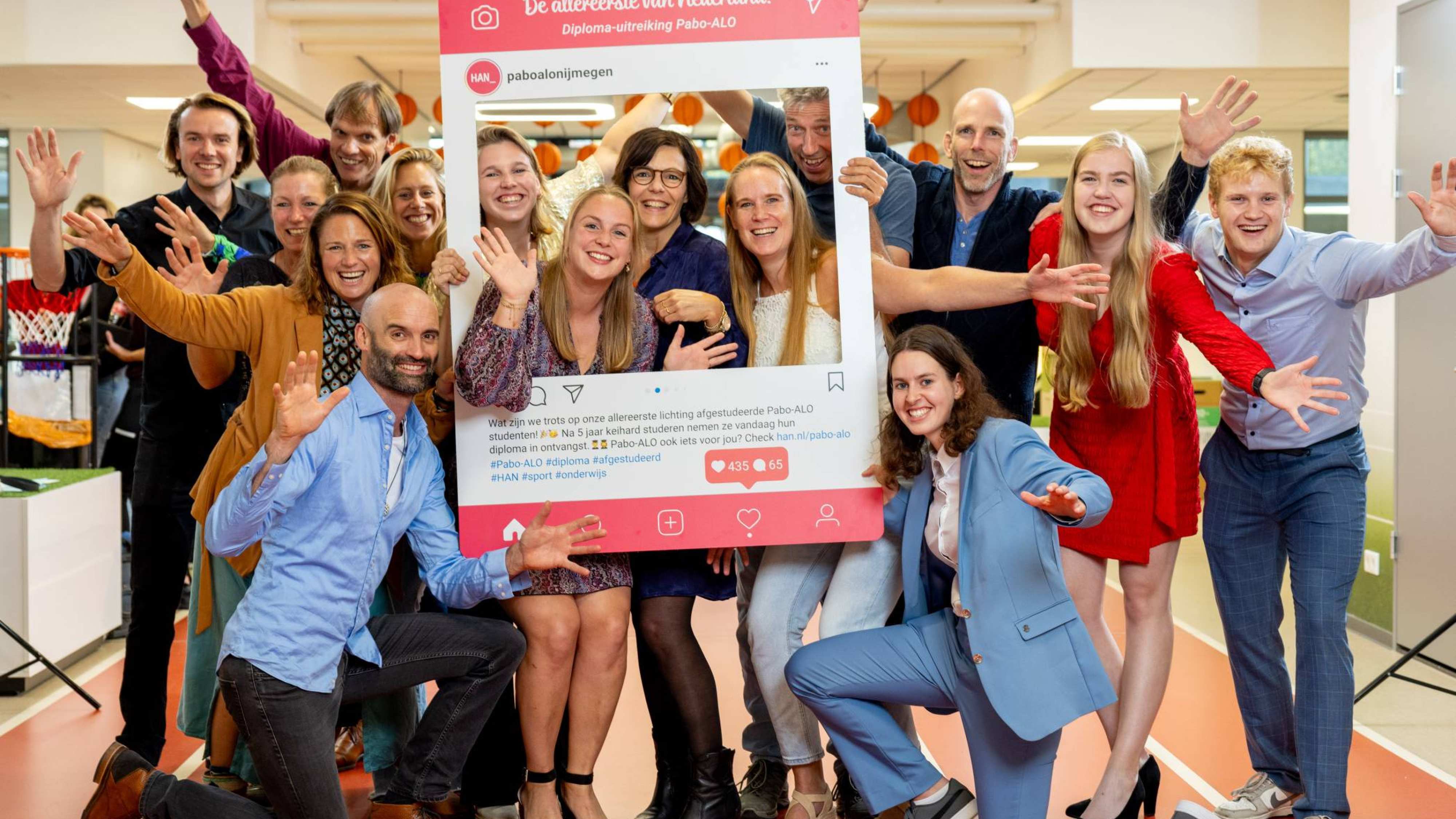 Eerste Pabo-ALO uitreiking met een instagram frame