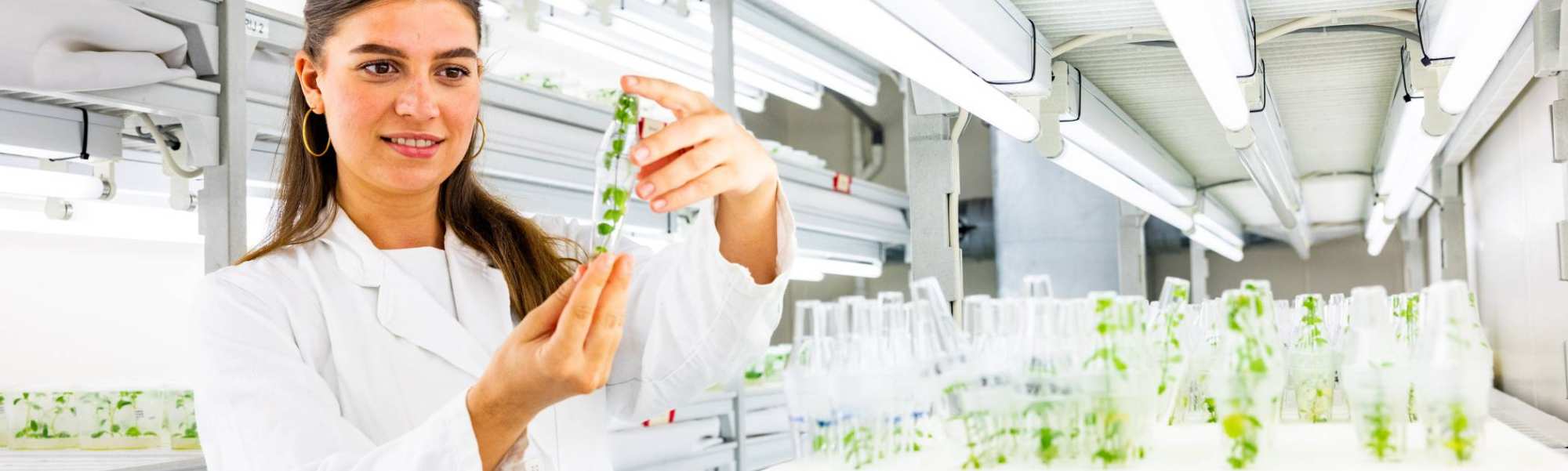 Student Nora in de plantencel