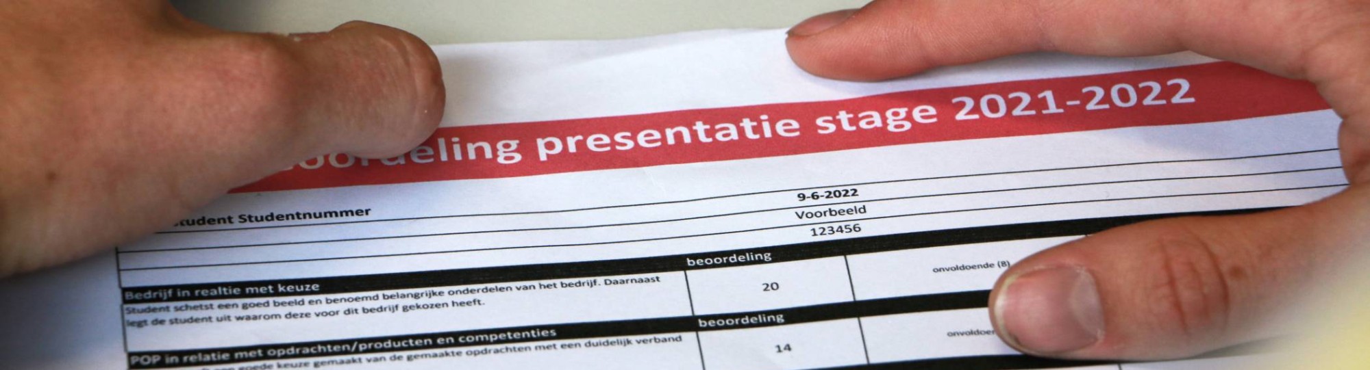 beoordelingsformulier voor het beoordelen van de 3e jaarsstages Bouwkunde