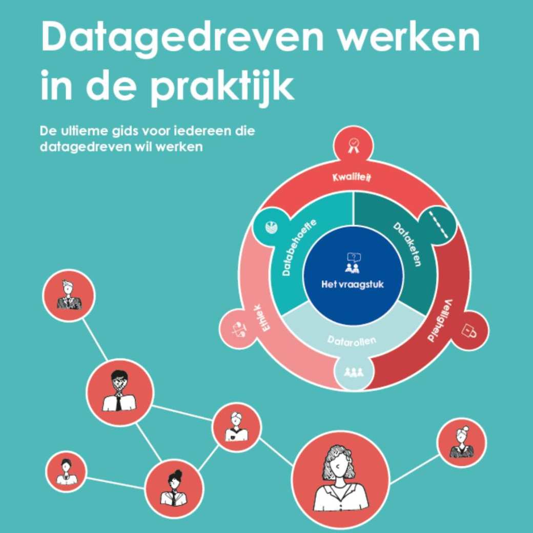 Boekomslag van het boek Datagedreven werken in de praktijk. Geschreven door Viola den Hartog en Mieke van Schaik